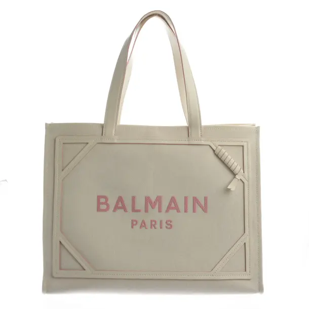 Shopper Bag in White, Cotton, Balmain