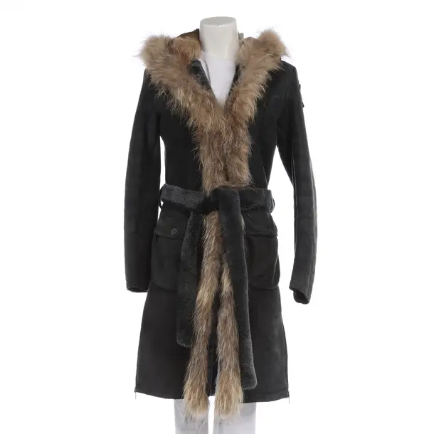 Leather Coat in Gray, Leather, Parajumpers