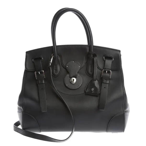 Handtasche in Schwarz, Leder, Ralph Lauren Black Label