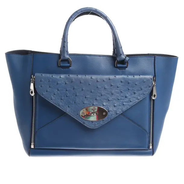 Shopper Bag in Blue, Leather, Mulberry