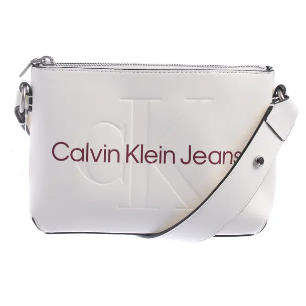 Schultertasche in Weiß, Leder, Calvin Klein