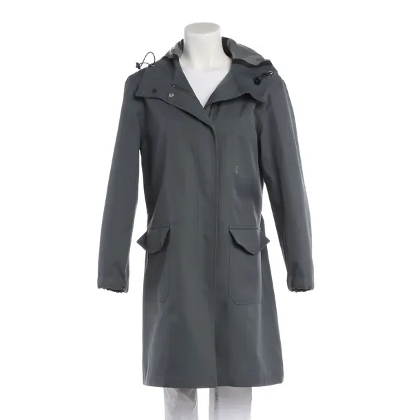 Mid-Season Coat in Gray, Polyester, Closed