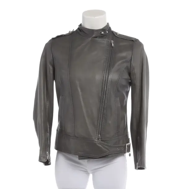 Lederjacke in Grau, Leder, Patrizia Pepe