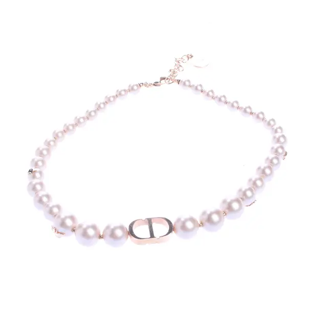 Halskette in Rosa, Sonstige Fasern, Dior