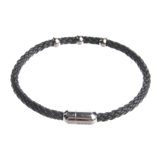 Bangle in Black, Leather, Hugo Boss