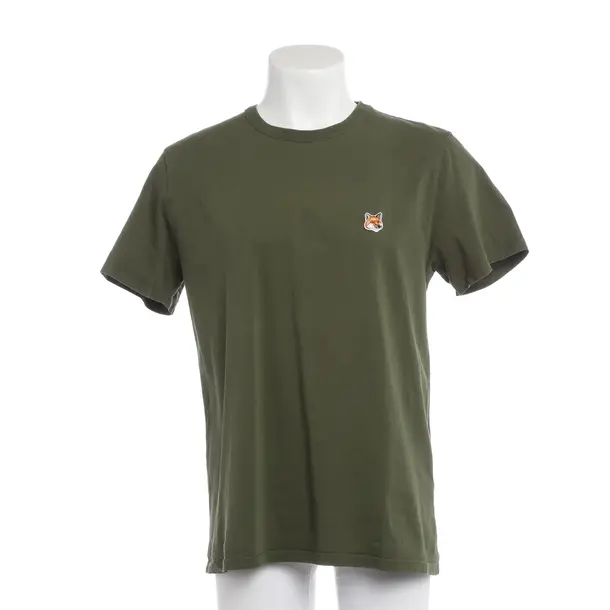 T-Shirt in Grün, Baumwolle, Maison Kitsuné