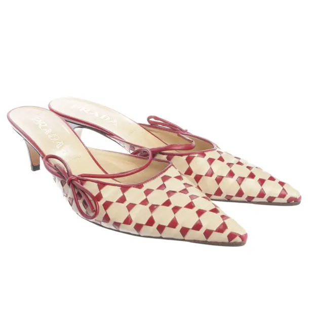 Prada Hohe Pantoletten EUR 40 Beige - Weiß - - Pre-Loved Designer Fashion - Prada Second Hand Designer Shop