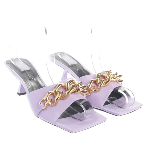 Heeled Sandals in Purple, , Versace