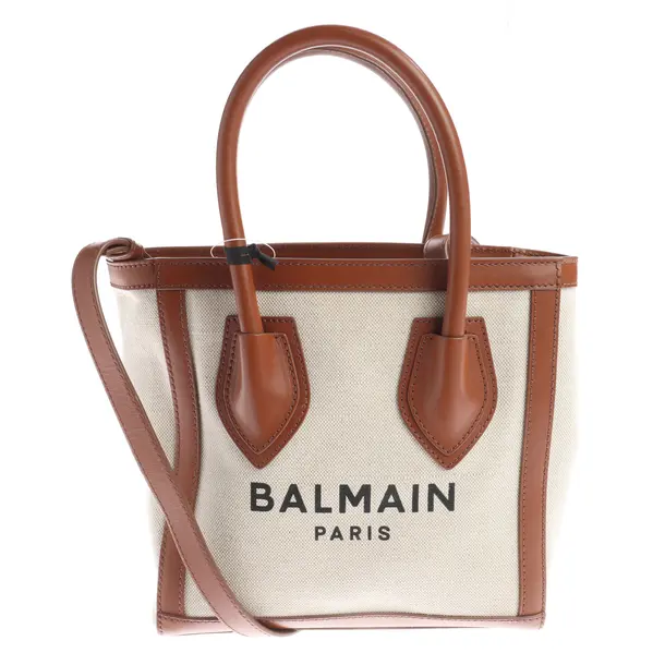 Handtasche, in Braun, Baumwolle, Balmain