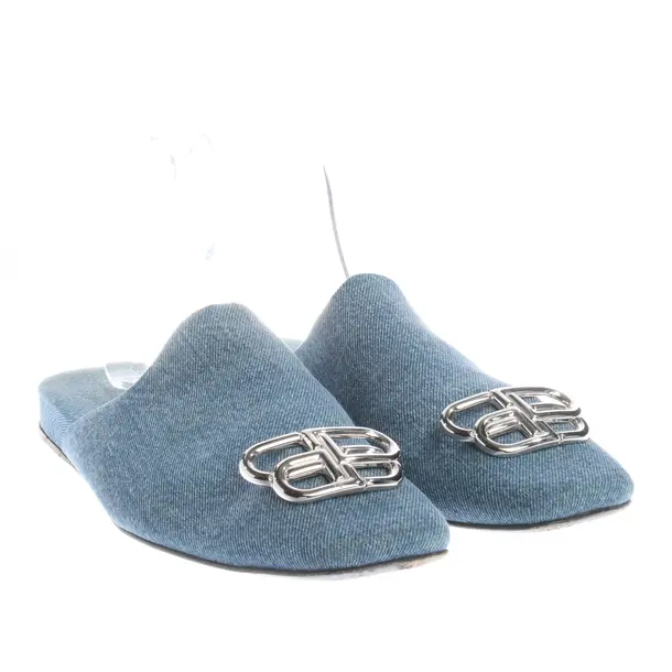 Mules in Blau, , Balenciaga