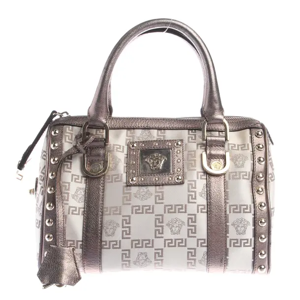 Handbag in White, Polyester, Versace