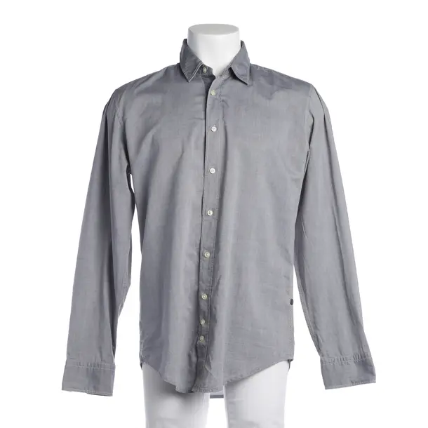 Shirt in Gray, Cotton, Hugo Boss Orange
