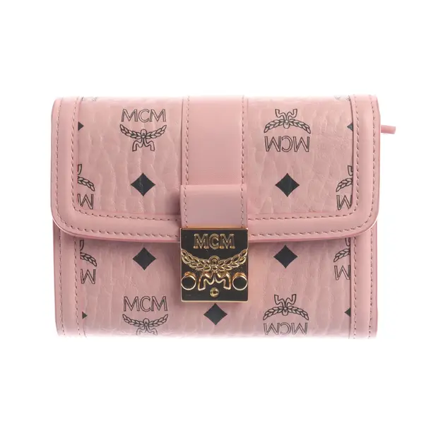 Geldbörse, in Hellrosa, Leder, MCM