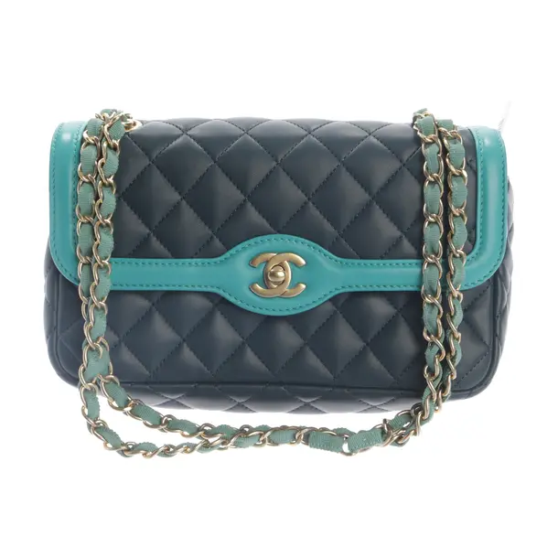 Schultertasche, in Blau, Leder, Chanel