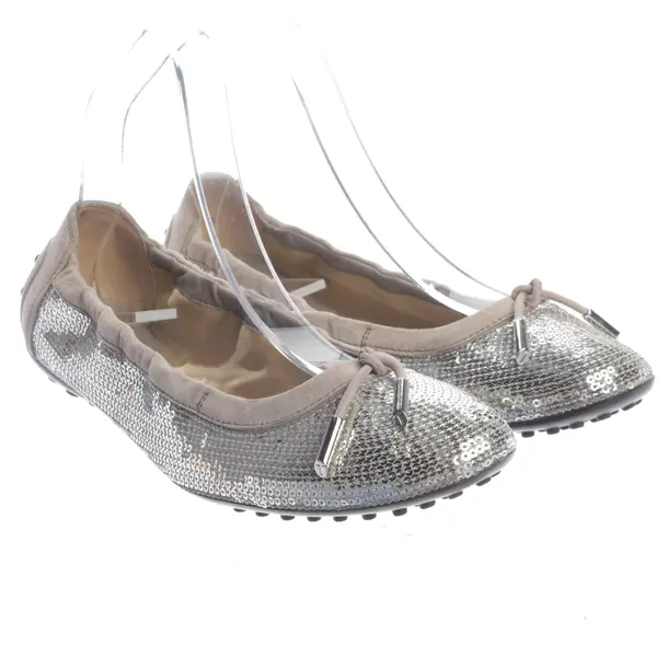 Ballet Flats, in Silver, Tod´s