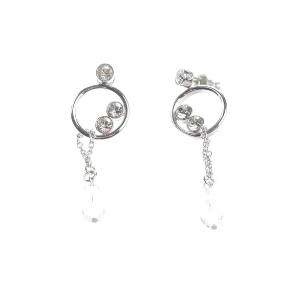 Ohrringe, in Silber, Metall (metallisch, metallisiert), Swarovski