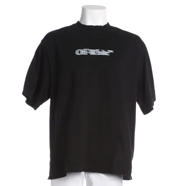 T-Shirt, in Black, Cotton, Off-White