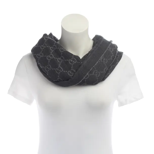 Schal, in Grau, Baumwolle, Gucci