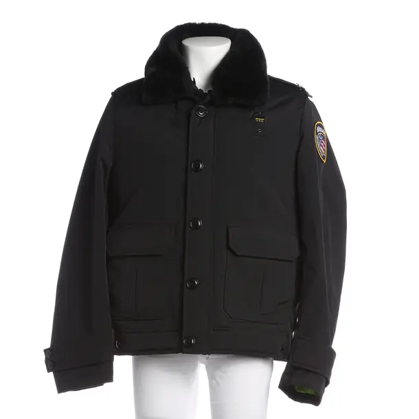 Winterjacke, in Schwarz, Polyamid, Blauer USA