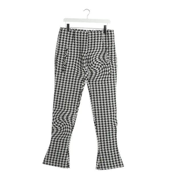 Hose, in Schwarz, Wolle, Off-White