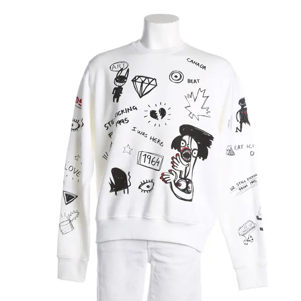 Sweatshirt, in Cream, Cotton, Dsquared