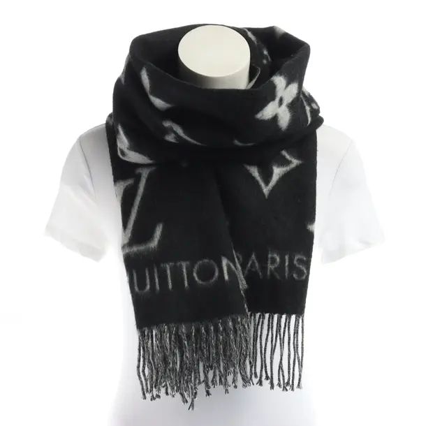 Scarf, in Black, Cashmere, Louis Vuitton