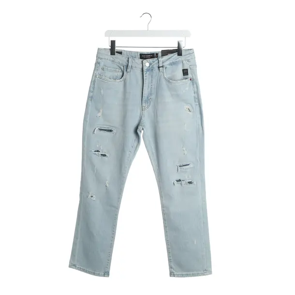 Straight Fit Jeans, in Light Blue, Cotton, Elias Rumelis