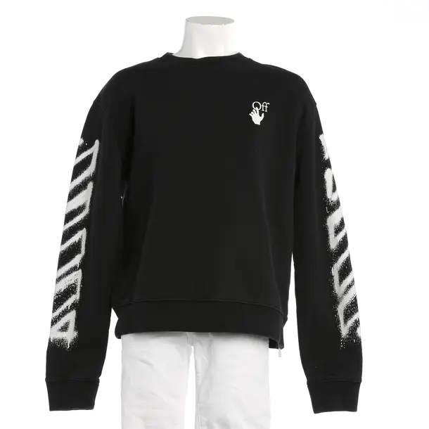 Jumper, in Black, Cotton, Off-White