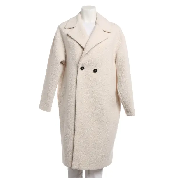 Winter Coat, in Cream, Wool, Harris Wharf London