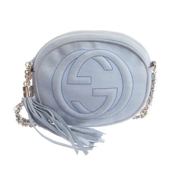 Shoulder Bag, in Light Blue, Leather, Gucci