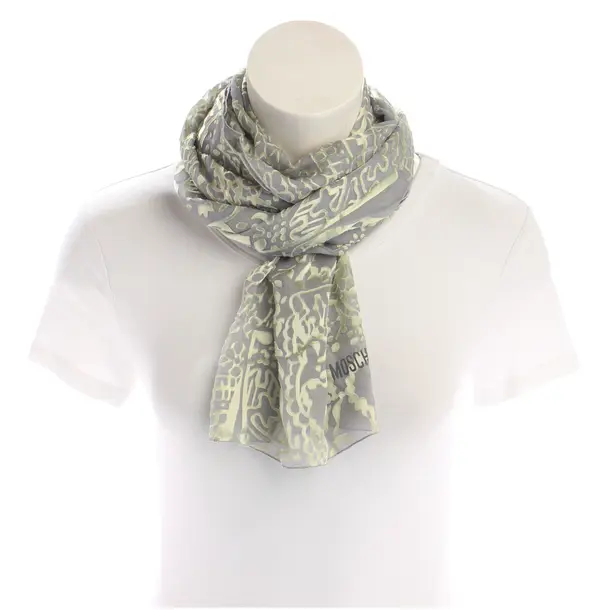 Shawl, in Light Gray, Silk, Moschino