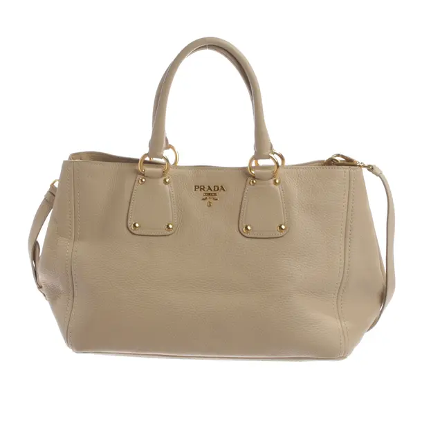 Handtasche, in Hellbraun, Leder, Prada