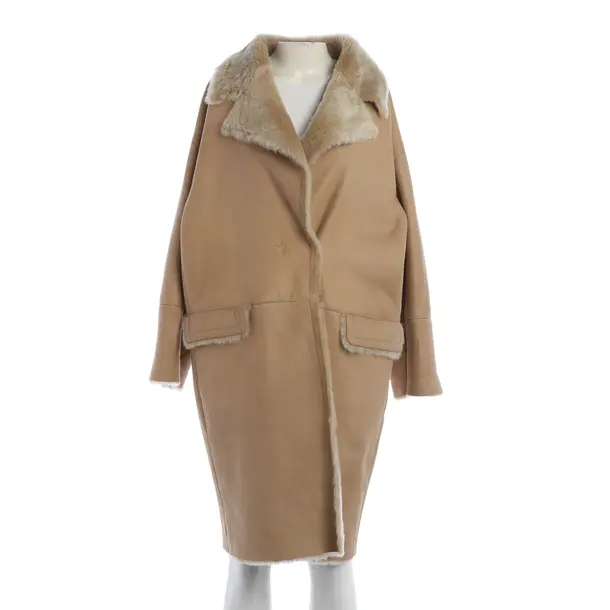 Leather Coat, in Light Brown, Leather, Manzoni 24