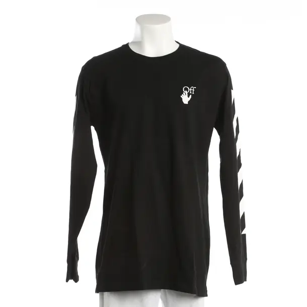 Longsleeve, in Schwarz, Baumwolle, Off-White