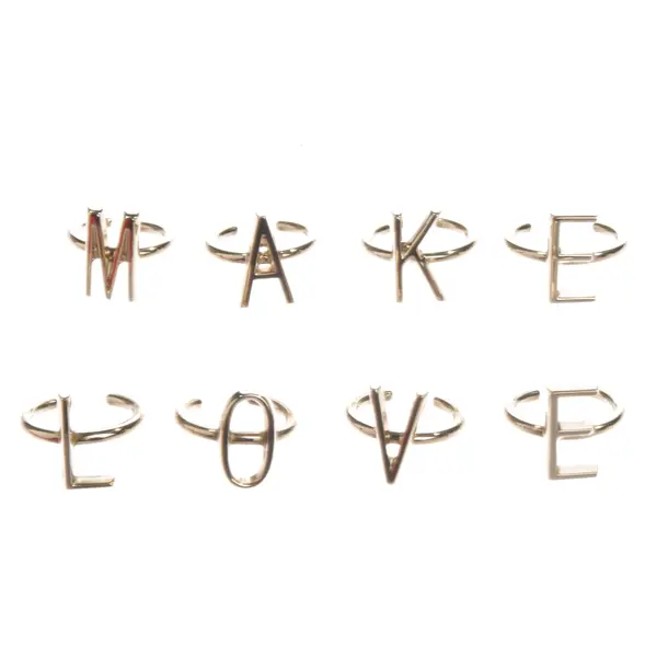 Ring-Set, in Gold, Metall (metallisch, metallisiert), Valentino