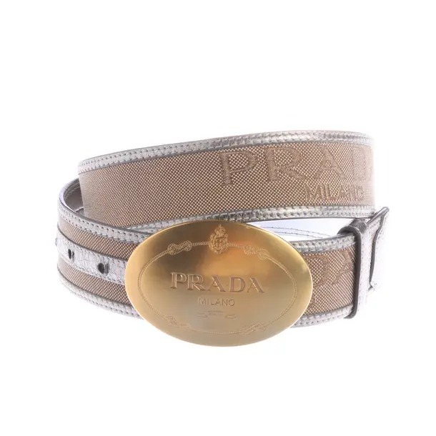 Gürtel, in Silber, Leder, Prada