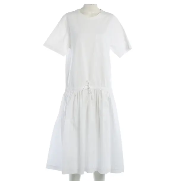 Dress, in White, Cotton, Closed