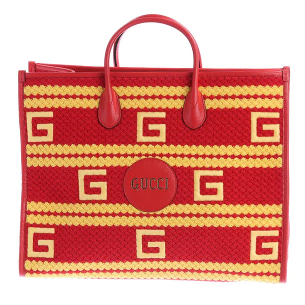 Shopper Bag, in Red, Cotton, Gucci