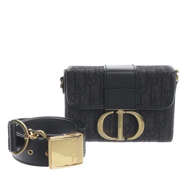 Schultertasche in Schwarz, Baumwolle, Dior