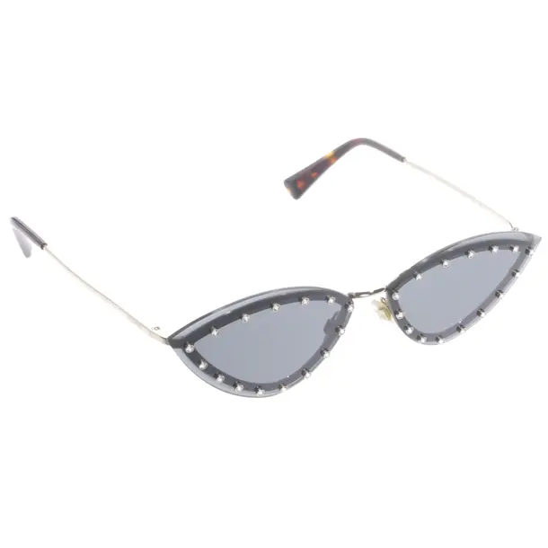 Sonnenbrille in Schwarz, Kunststoff / Metall, Valentino