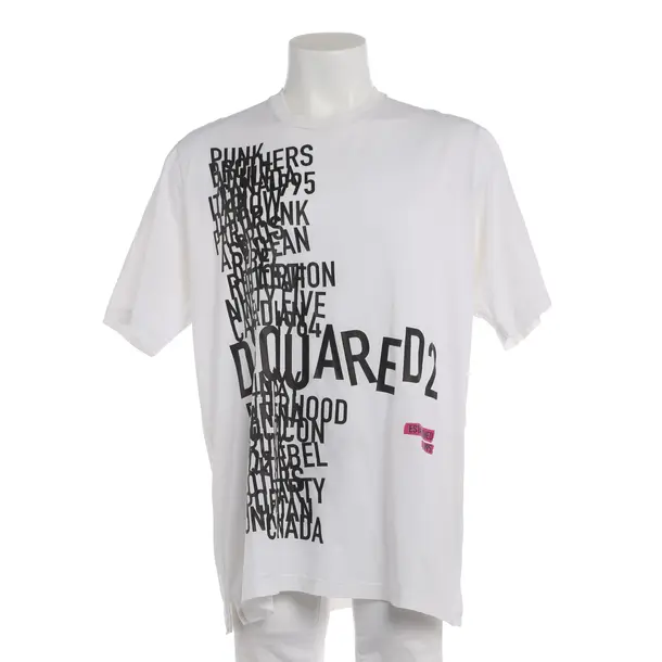 T-Shirt in Weiß, Baumwolle, Dsquared