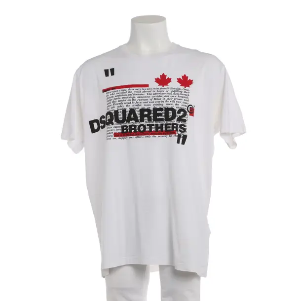 T-Shirt in Weiß, Baumwolle, Dsquared