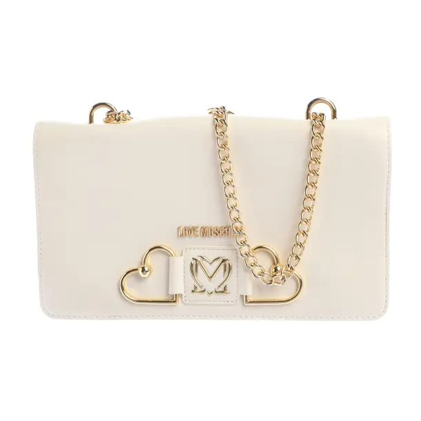 Evening Bag in White, Leather, Love Moschino