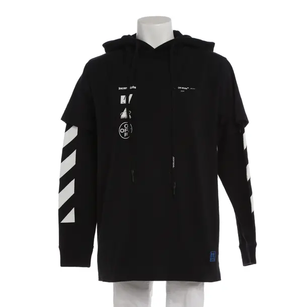 Hoodie in Schwarz, Baumwolle, Off-White