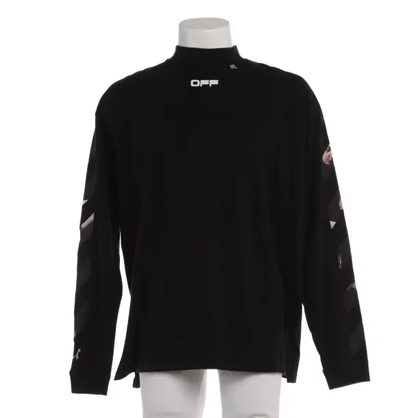 Longsleeve in Schwarz, Baumwolle, Off-White