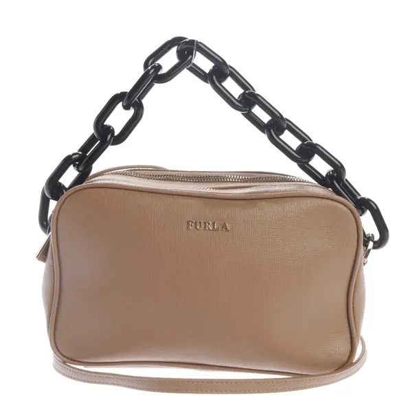 Schultertasche, in Hellbraun, Leder, Furla