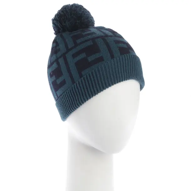 Mütze in Blau, Wolle, Fendi