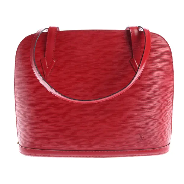 Handbag in Red, Leather, Louis Vuitton