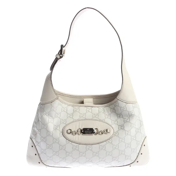Schultertasche in Weiß, Leder, Gucci