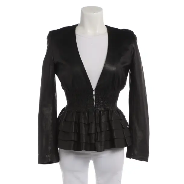 LeatherJacket in Black, Leather, Elisabetta Franchi